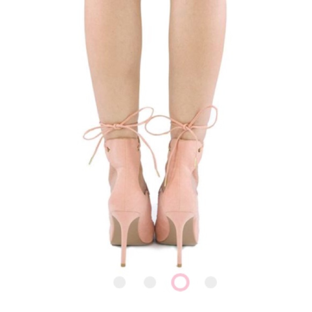 Qupid Lace up Heels - Picture 3 of 4